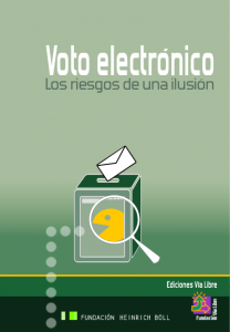 Tapa del libro 'Voto Electrónico. Los riesgos de una ilusión'