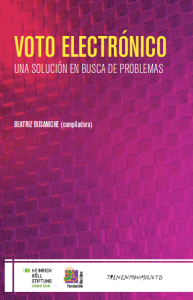 Tapa del libro 'Voto Electrónico, una solución en busca de problemas'